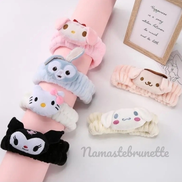 Hello Kitty Plush Headband For Spa Makeup Sanrio Kawaii - Picture 9 of 11